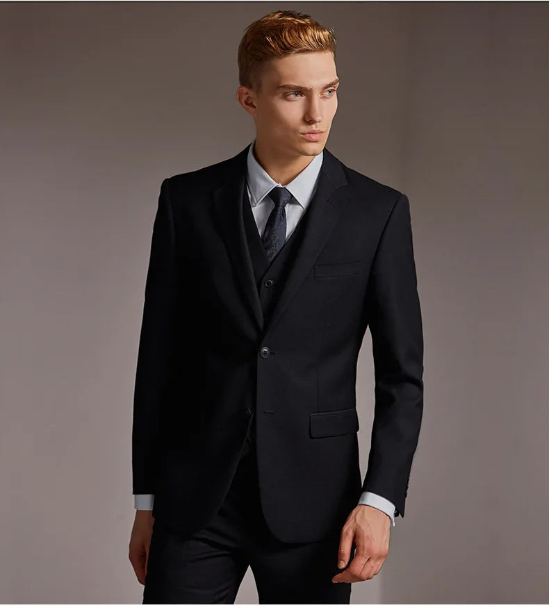 Suit Suit Men's Three-piece Business Slim Professional Formal Suit Male Korean Version of the Groom Best Man Wedding Dress