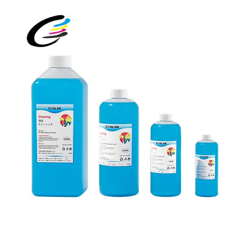 Fcolor 1000ml Transparent Cleaning Solution Water Based Ink for DTF Printers Compatible DX5 DX7 XP600 TX800 WF4720 I3200 L1800