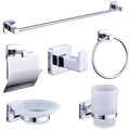 Bathroom Accessories Set 6 Pcs Sliver Chrome Piece Punch-free Brush Folding Toilet Storage Rack Hardware Accessories Set