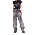 Denim Custom Loose Y2k Streetwear Hip Hop Casual Mid Rise Printed Softener Colored Wash Straight Jeans