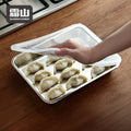 SHIMOYAMA 304 Stainless Steel Fridge Food Storage Box with PE Lid Kitchenware for Dumpling Trays