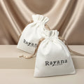 Recycle White Cotton Canvas Fabric Natural Drawstring Dust Bag With Logo Printed