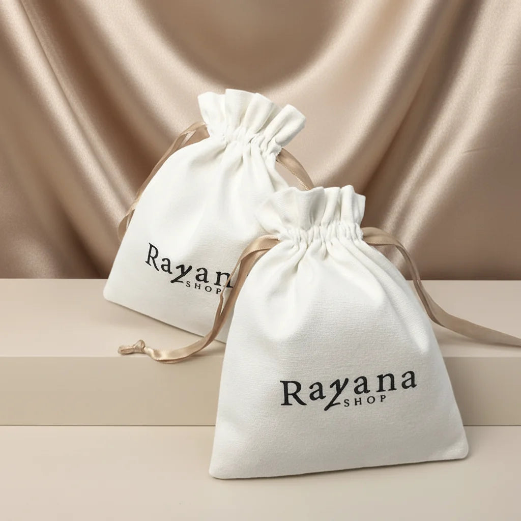 Recycle White Cotton Canvas Fabric Natural Drawstring Dust Bag With Logo Printed