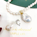 P1275 Baroque DIY Natural  Freshwater Pearl Charm Pendant Necklace Accessory 925 Sterling Silver Jewelry for Women Without Chain
