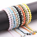 New Design Colorful Glass Crystal Beads AB Colored Flat Faceted Beaded Braided Handmade Friendship Macrame Bracelet Women