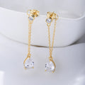 Custom Water Drop Long Tassel Jewelry Psj 925 Sterling Silver 14k Gold Plated Bling Cubic Zircon Single Earrings for Women Girls