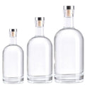 Wholesale 750ml 500ml 375ml 200ml 100ml Vodka Spirit Gin Rum Glass Liquor Bottle with Cork