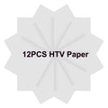 HTV Vinyl Heat Transfer Vinyl 12 Sheets White 10"x12" HTV Iron on Vinyl for Cricut & Silhouette Cameo