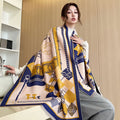 Luxury Female Double-Sided Shawl Foreign Style External Summer Air Conditioning Shawl for Autumn Winter Warm Traditional Shawls