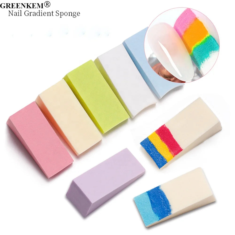 8 Pcs/Bag Mini Tofu Block Nail Tool Set Multi-faceted Available Smudge Nail Gradient Sponge