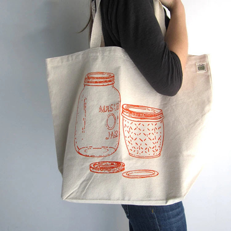 Plain Organic Reusable Tote Bag With Custom Logo Canvas Tote Shopping Custom With Custom Printed Bag Canvas Book Bag