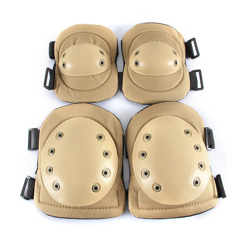 Rider Guarder Knee Elbow Pads Set Oxford PVC Adjustable Elasticity Breathable Tactical Sports for Personal Defense Equipment