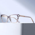 DOISYER DOISYER Women's TR90 Fashion Cat-Eye Transparent Frame Eyeglasses Spring Hinge Anti Blue Light Prescription Eyeglasses