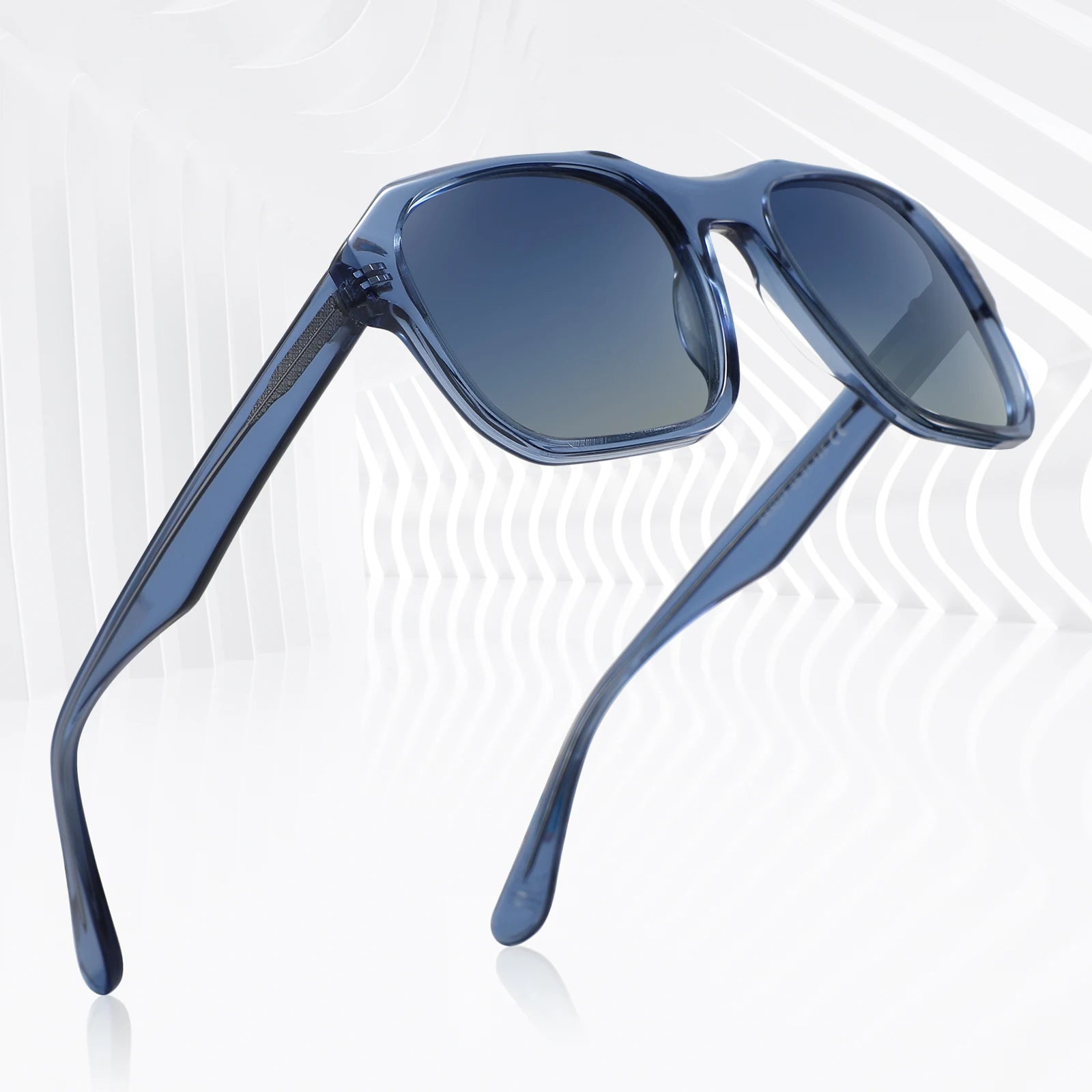 2024 New Luxury Brand Acetate Sunglasses for Women Vintage Polarized Lens Sun Glasses Men square  Frame Eyewear