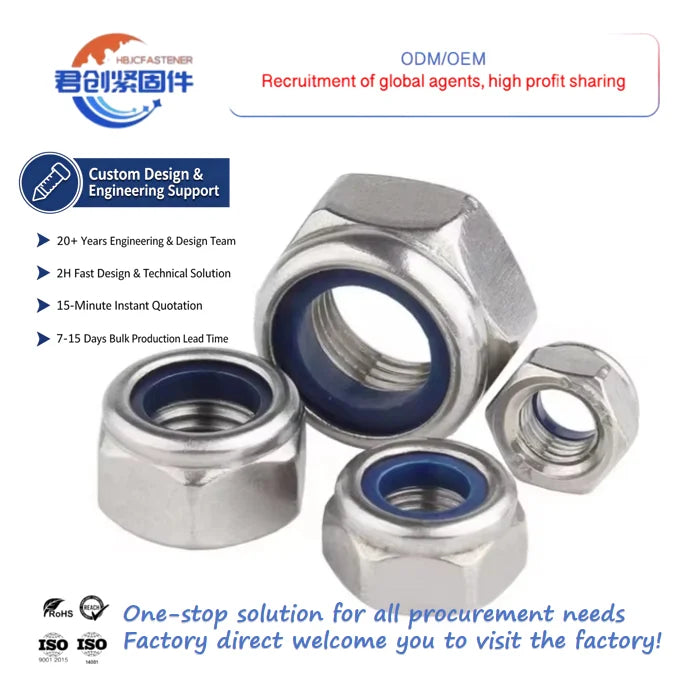 Metric M2-M12 Galvanized Dome Locking Hex Nuts Carbon Steel Zinc Plated DIN985 ASTM Certified Heavy Duty