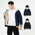 Wholesale Full Zip Hoodies With Warm Fleece Lining Custom Logo Polyester Knitted Zipper-up Hoodie