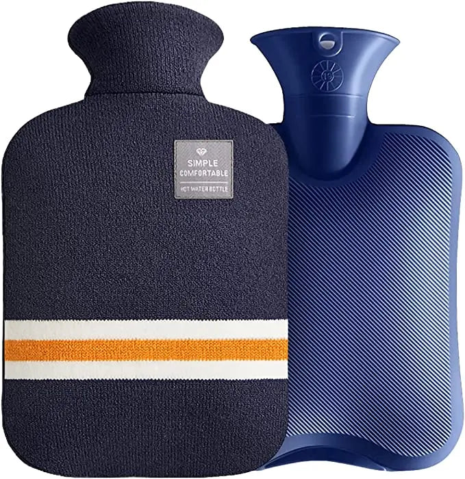 2L Hot Water Bag with Knit Cover Hot Water Bottle for Pain Relief Cramps Cozy Nights