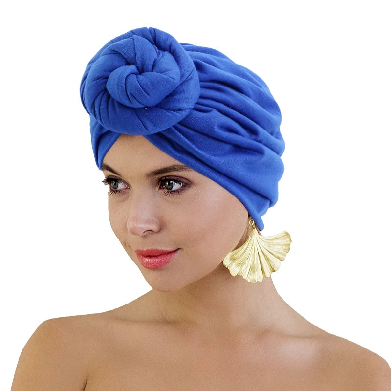 New Arrival Hair Decoration Knotted Headwraps Women Turban Cap for Daily Life