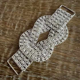 Sparkling Look Crystal Connectors Swimwear Decor Seawater Resistant Silver Diamond Buckles