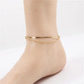 Fashion Hiphop Anklet2 Layerssnake Stainless Steel Chain With Real 18k Gold Platingwholesale Price