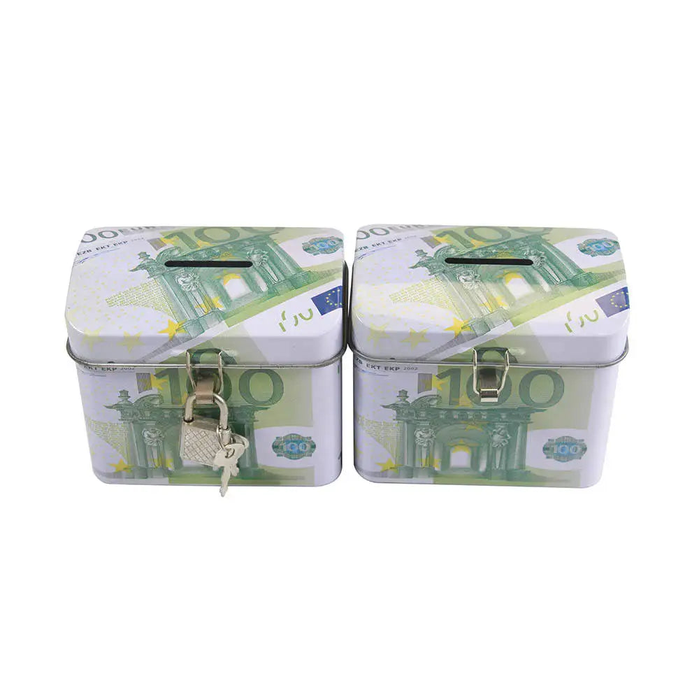 Best Quality Cheap Treasure Chest Tinplate Money Box Small Safe for Kids with Lock and Key Offset Printed