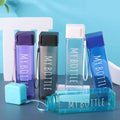 Wholesale 500ml square Plastic Cup with lane Rope Sports Water Bottle