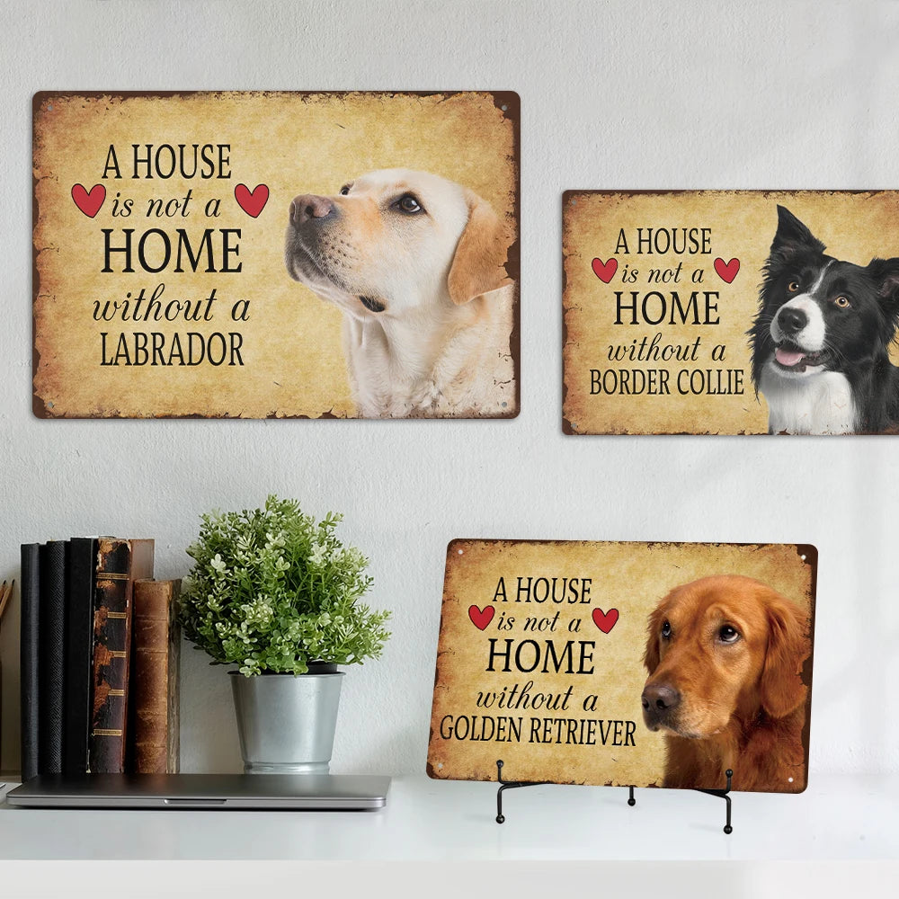 Putuo Decor Customized Metal Plate Sign Tin Sign Dog Series Metal Sign House Decoration Gift