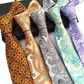 Men's Classic Paisley Silk Tie Floral and Striped Design in Polyester Perfect Wedding and Gift Accessory