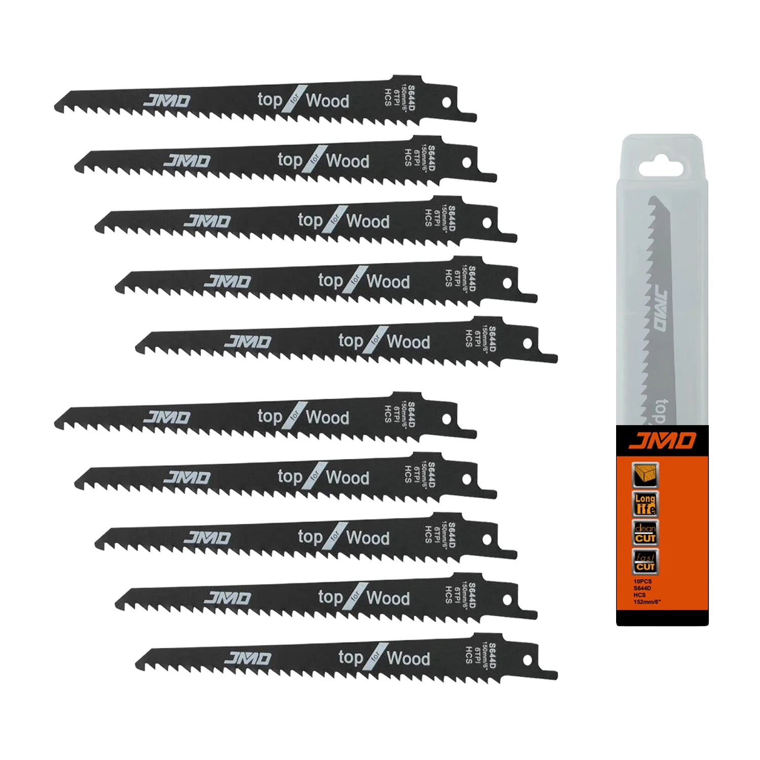 JMD Reciprocating Saw Blades S644D 6INCH 10TPI HCS Tool Reciprocating Saw Blades