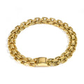 18K Gold Plated Stainless Steel Jewelry Chunky Exaggerated Chain Square Button  Necklace Waterproof Punk Hiphop Necklace P253554