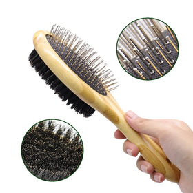 Factory Direct Self-Cleaning Cat Slicker Brush Set Hot Sale Wood Rubber Pet Grooming Comb Kit Removes Pet Hair Comfortable