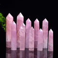 Natural Crystal Wand Single Pointed Prism Tumbled Gemstone Reiki Meditation Rose Quartz Crystal Wand