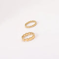 Fenny 18K Gold Plated WholeSale Tarnish Free Waterproof Simple Unique Band Beads Oblate Stainless Steel Ring for Women