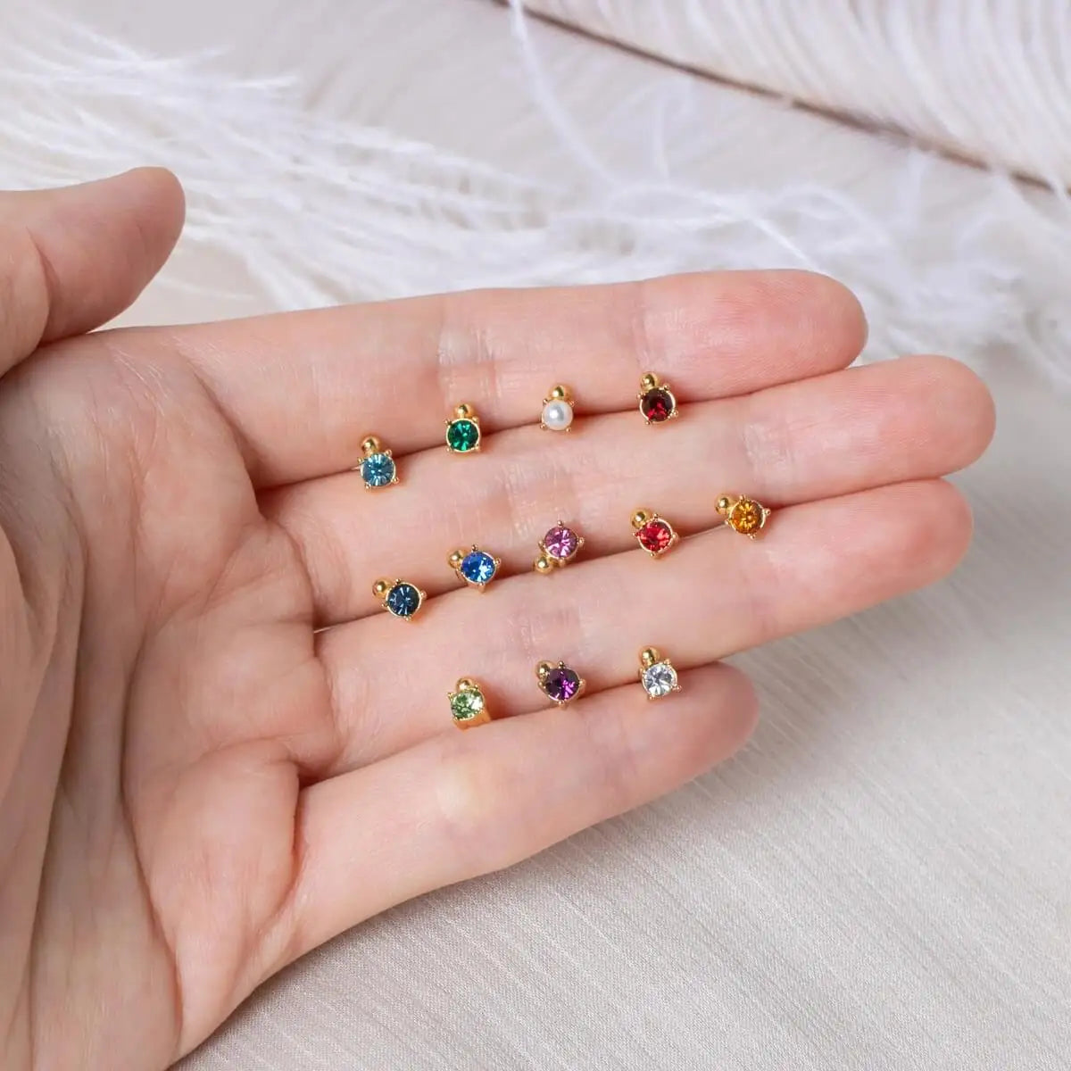 Custom Earings Birthstone Studs 925 Sterling Silver Studs Earring for Women Jewelry Manufacturers Directory