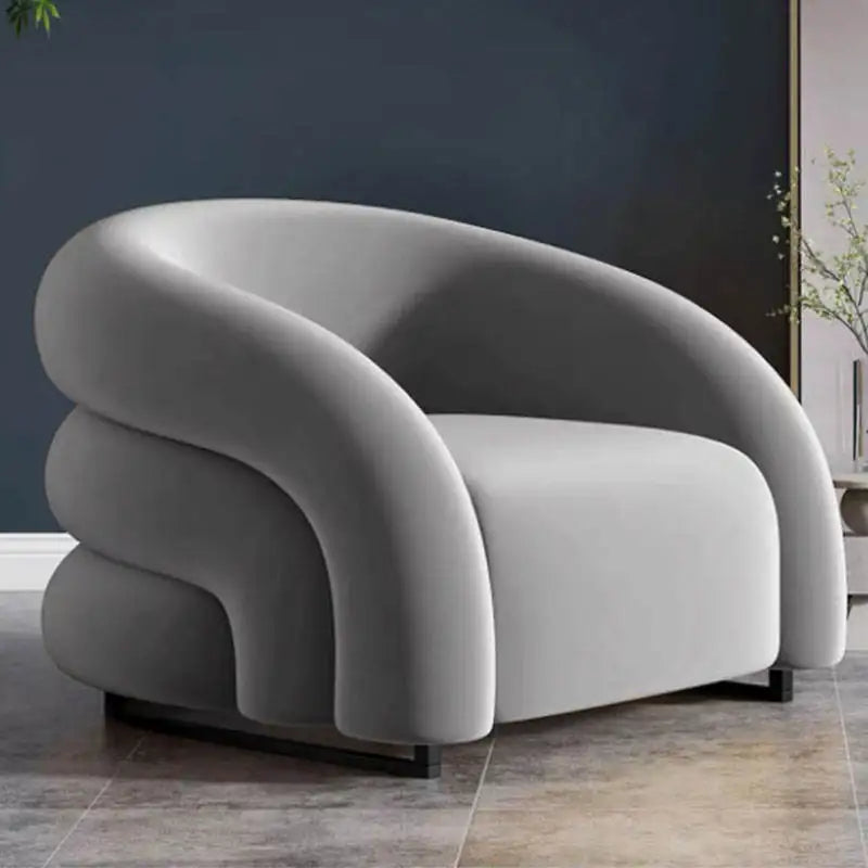 New Design Modern Velvet Fabric Single Seat Lazy Lounge Sofa Accent Chair Living Room Armchair Live Sofa Room