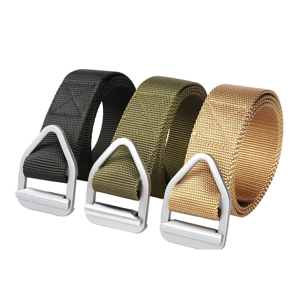 Men's Nylon Fabric Outdoor Tactical Belt  Metal Alloy Buckle Outdoor Duty Belt for Hunting Hiking Sport