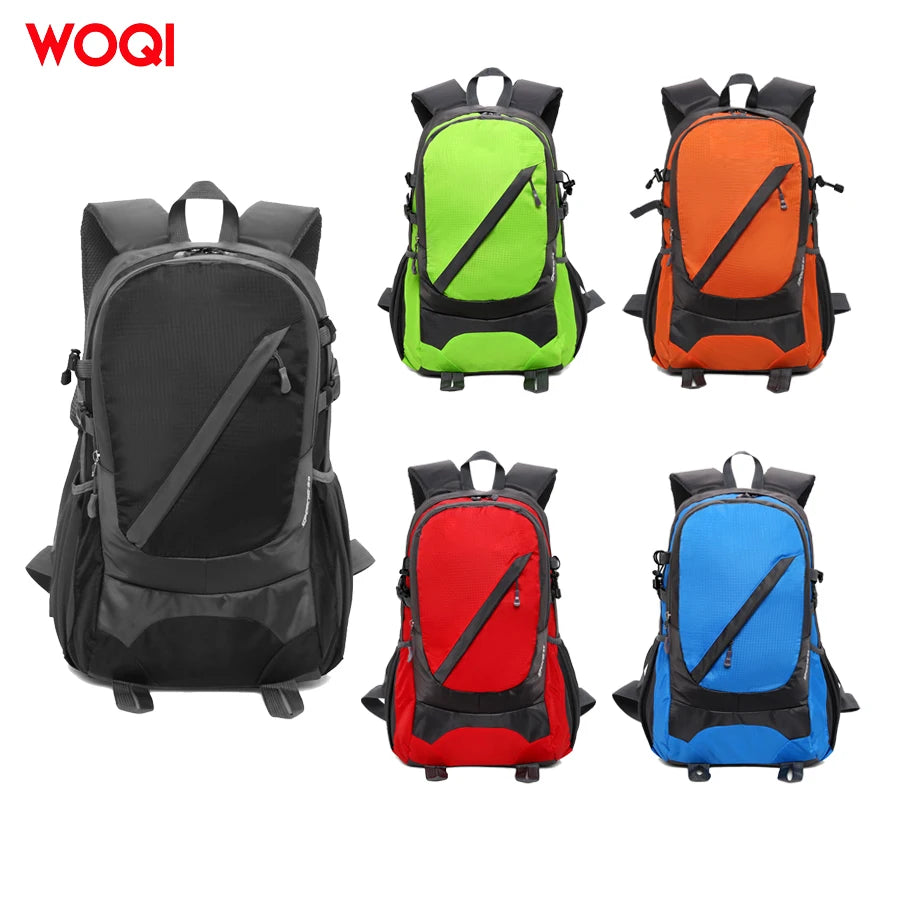 WOQI Unisex 35L Polyester Zipper Closure Mountaineering Outdoor Sports Camping Bag Hiking Waterproof Large Capacity Travel