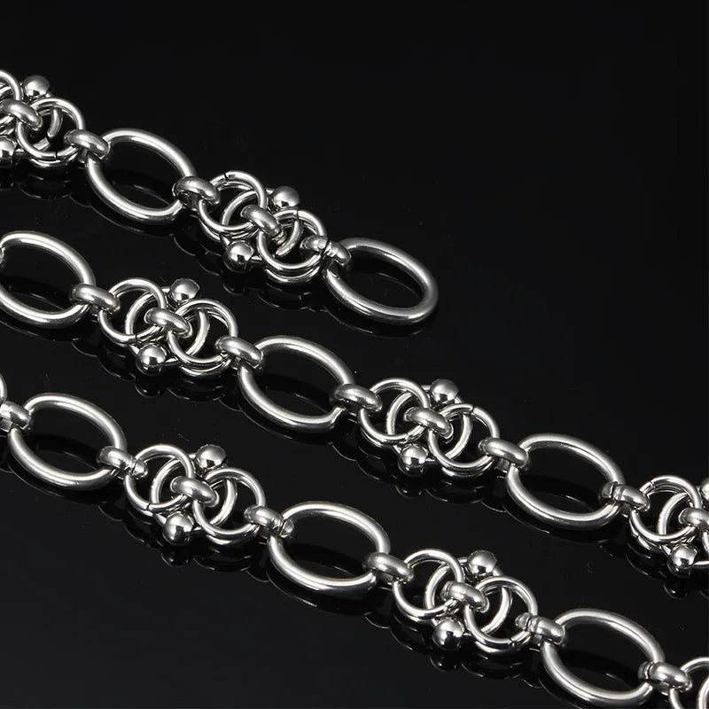Stainless Steel New Xi Knot Chain Oval Stitching DIY Necklace Bracelet Personality Phants Zipper Bag Accessory