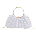 Women's Fashionable Evening Clutch Bag New Pleated Design Acrylic Waterproof Zipper Closure Polyester Lining Single Strap 20L