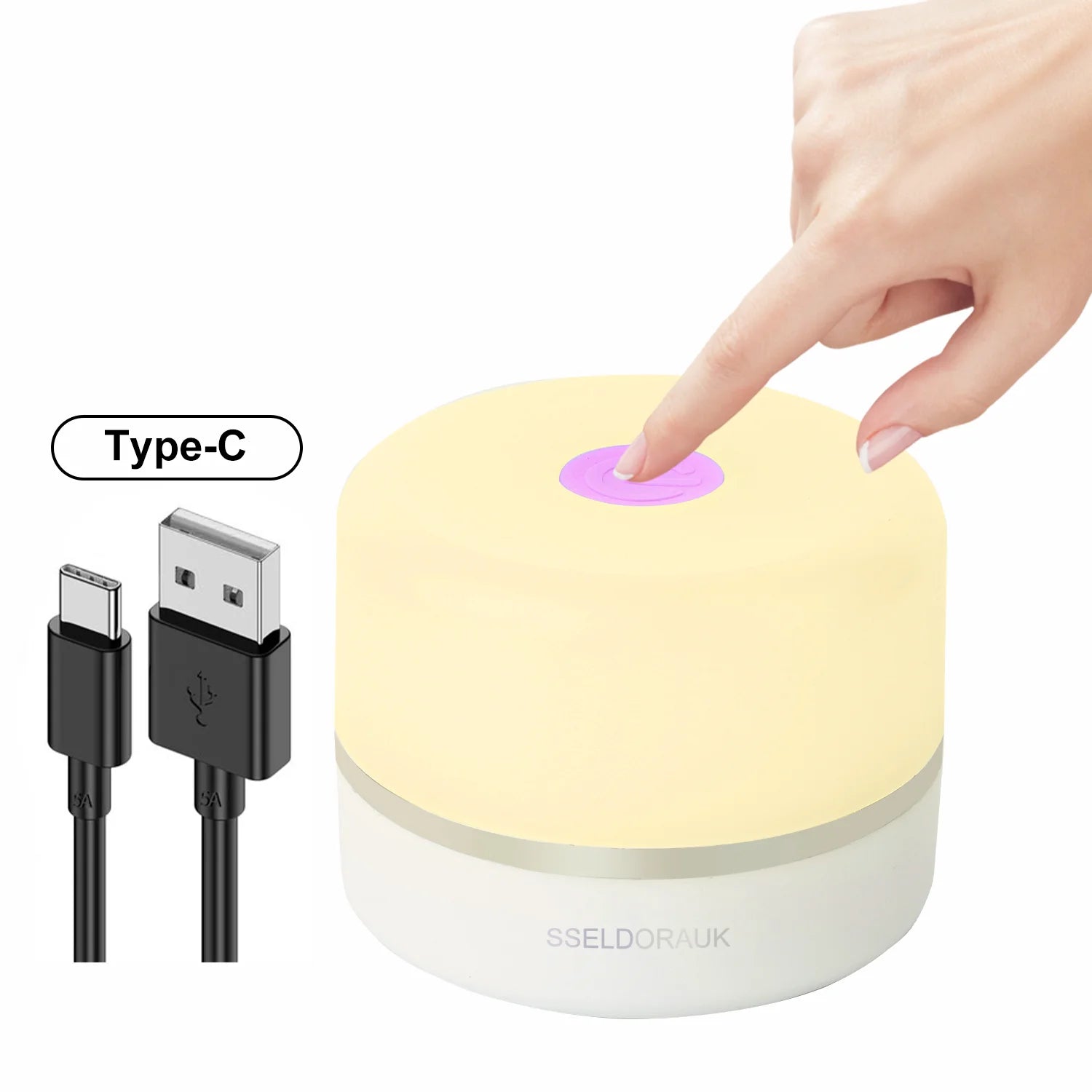 Usb Rechargeable Mini Led Light Colorful Touch Sensor Bedside Led Night Lamp Kids for Sleeping Relaxing