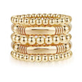 Fashion Boho Stacking Chunky Curved Tube Bracelets Bangles Exaggerated Stretchable 10mm CCB Gold Bead Ball Bracelet for Women