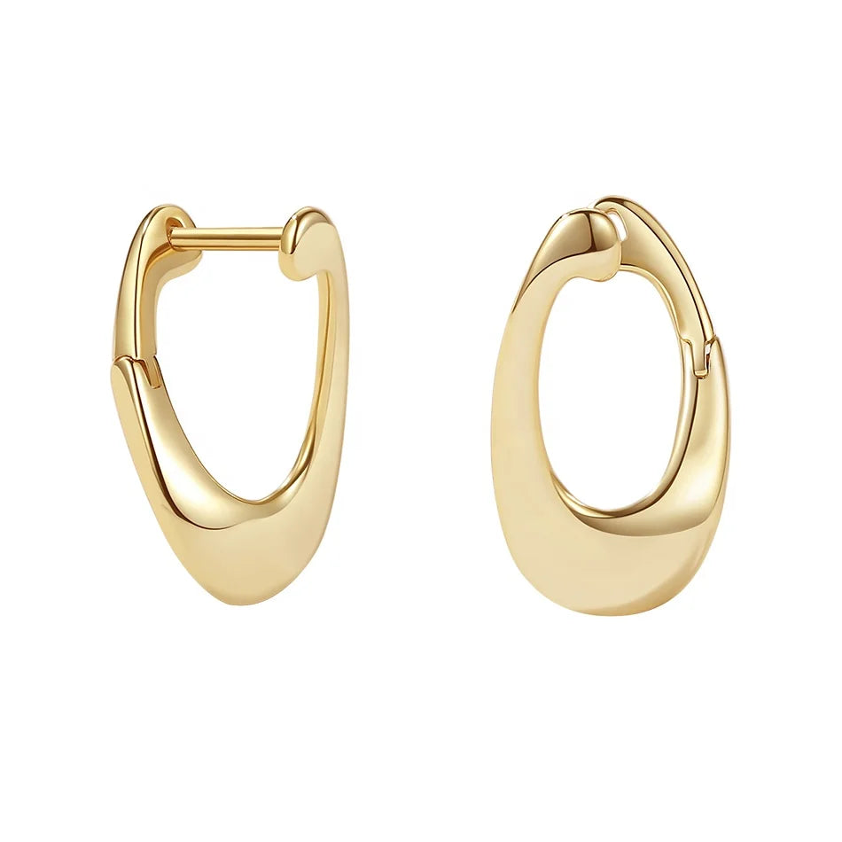Nagosa New Arrival 925 Silver Jewelry Wholesale 18kt Gold Vermeil Irregular Geometry Women Hoop Earrings