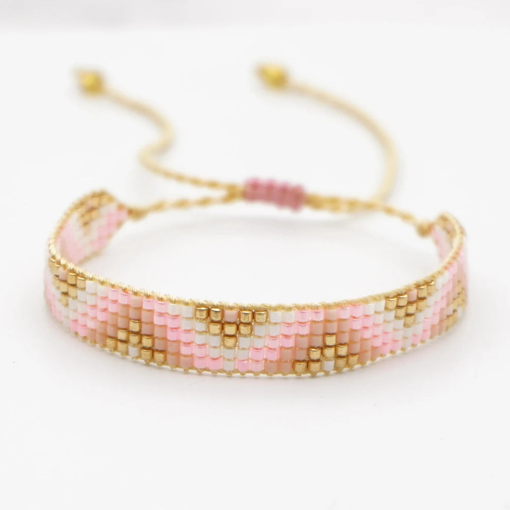 Go2boho Fashion Ethnic Loom Bracelets Jewelry Geometric Pattern Adjustable Miyuki Beads Bracelets for Women