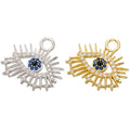 Fashion Personalized 18x20mm Gold Rhodium Rhinestone Eye Charms Pendants for DIY Jewelry Earrings Making