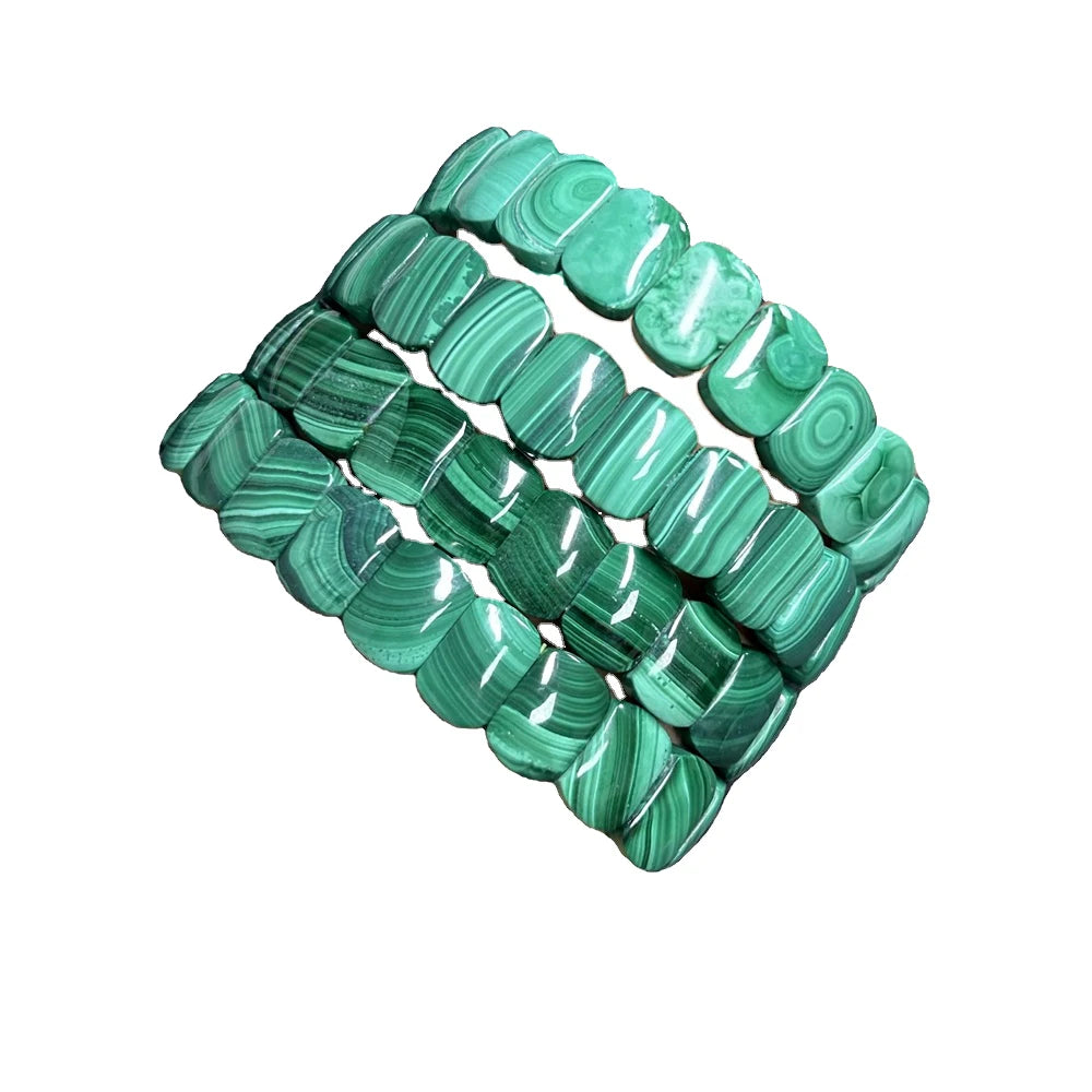 10x14mm Natural Green Malachite Stone 18cm Jewelry Man Bracelet