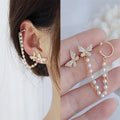 New French Vintage Earrings 2025 Creative Pearl Chain Tassel Girls Earrings Elegant Exquisite Butterfly Fine Jewelry Earrings