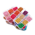 Hisenlee 6 Grid Crushed Irregular Glass Stone Nail Charms DIY Epoxy Resin Nail Art Decorations for Weddings & Christmas
