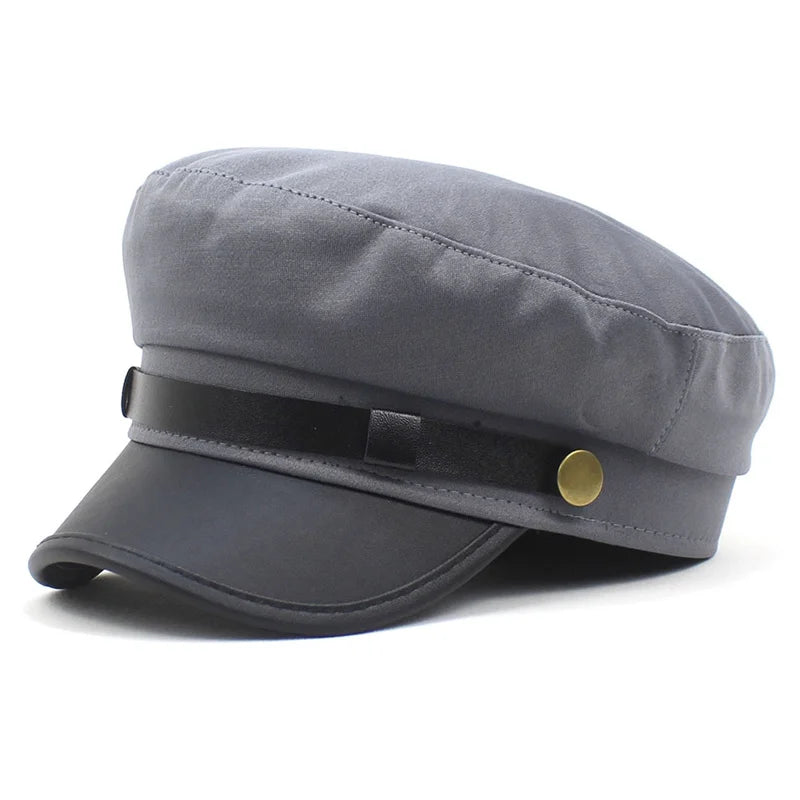 High Street Style Retro Breathable Tongue Hats Sun Octagonal Grey Beret Hat