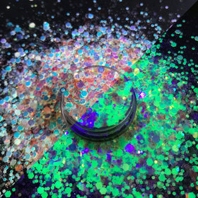 PET Opal Chunky Glitter Fluorescent Glow in Dark Waterproof High Pigment Silver Sequins for Crafts Nail Art