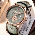 OEM POEDAGAR 802 Quartz Watch for Men Luxury 3ATM Waterproof Watch with Calendar Leather Band Fashion Business Male Wristwatch